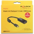  DeLock Adapterkabel mini DisplayPort 1.2 Stecker>HDMI Buchse schwarz