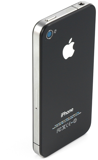 Apple iPhone 4, 8GB, schwarz - Rckseite (perspektivisch)