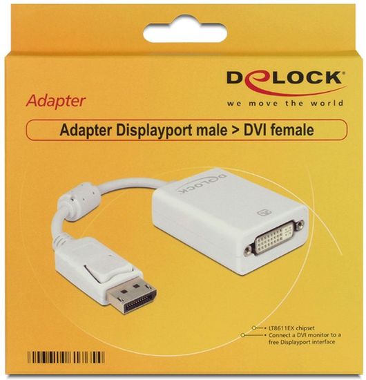 DeLock Adapter Displayport 1.1 Stecker > DVI Buchse Passiv -