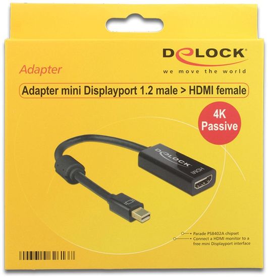 DeLock Adapterkabel mini DisplayPort 1.2 Stecker>HDMI Buchse schwarz -