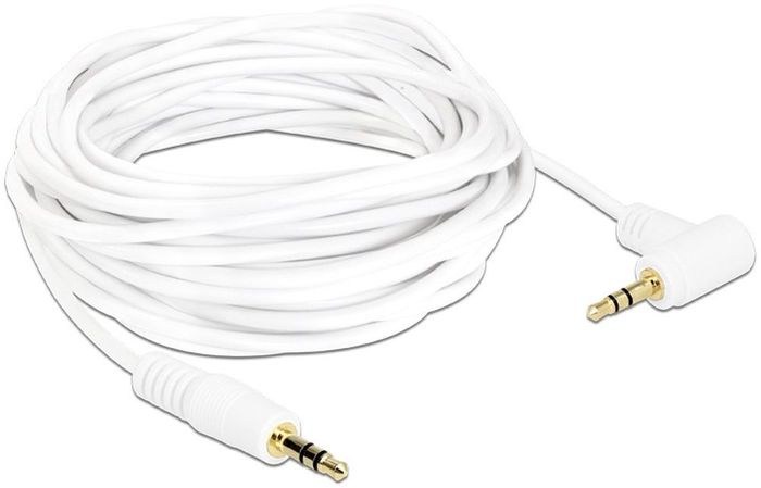 DeLock Kabel Klinke 3 Pin 3,5mm Stecker gewinkelt 5m wei -