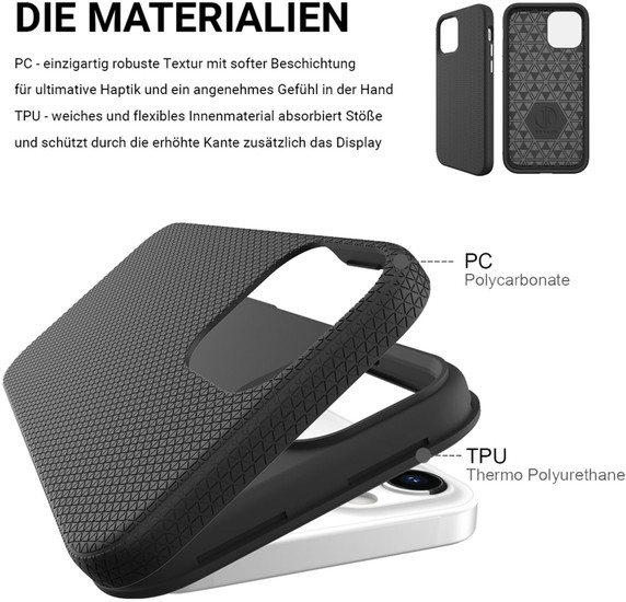 JT Berlin BackCase Pankow Solid, Apple iPhone 12/12 Pro, schwarz, 10689 -