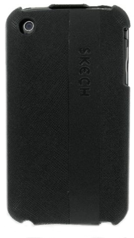 Skech Custom Jacket Flip fr iPhone 3G, full black - Rckseite