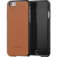 Mozo iPhone 6 Plus/ 6s Plus Back Cover - braunes Leder - schwarz