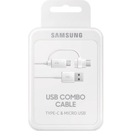 Samsung Datenkabel Micro-USB zu USB-A inkl USB-C Adapter, Wei