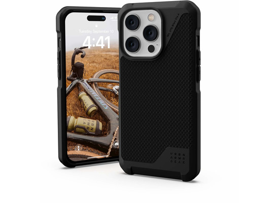 Urban Armor Gear Metropolis LT MagSafe Case, Apple iPhone 14 Pro, kevlar schwarz, 114050113940